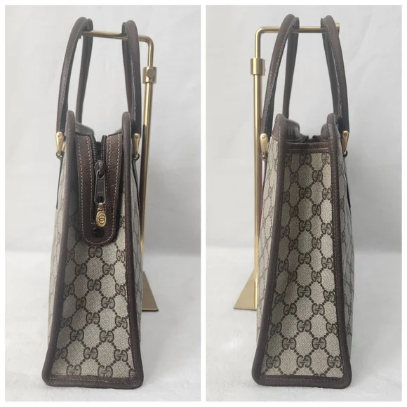 Auth Gucci GG Sherry Line Vintage 1980 Tote Bag